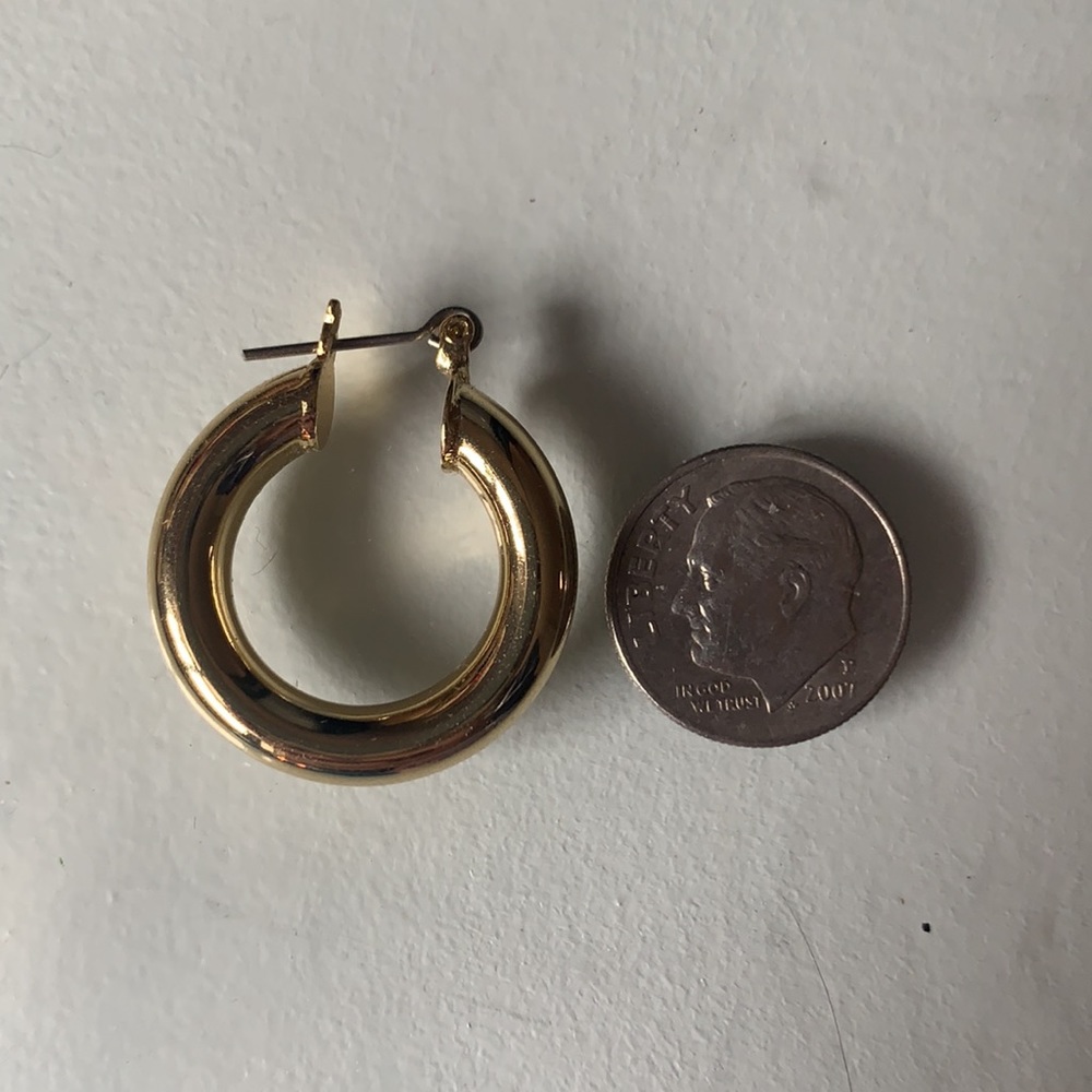Chunky Gold Hoops - Picture 2 of 2
